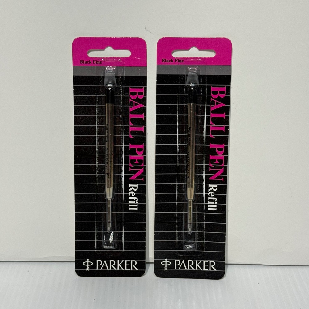 2 Pack Parker Ballpoint Pen Refills Black Fine Point 30315 Vintage 1991 USA Made